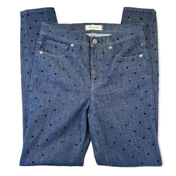 Madewell 9" Mid-Rise Skinny Jeans: Flocked Dots Edition - Picture 5 of 13